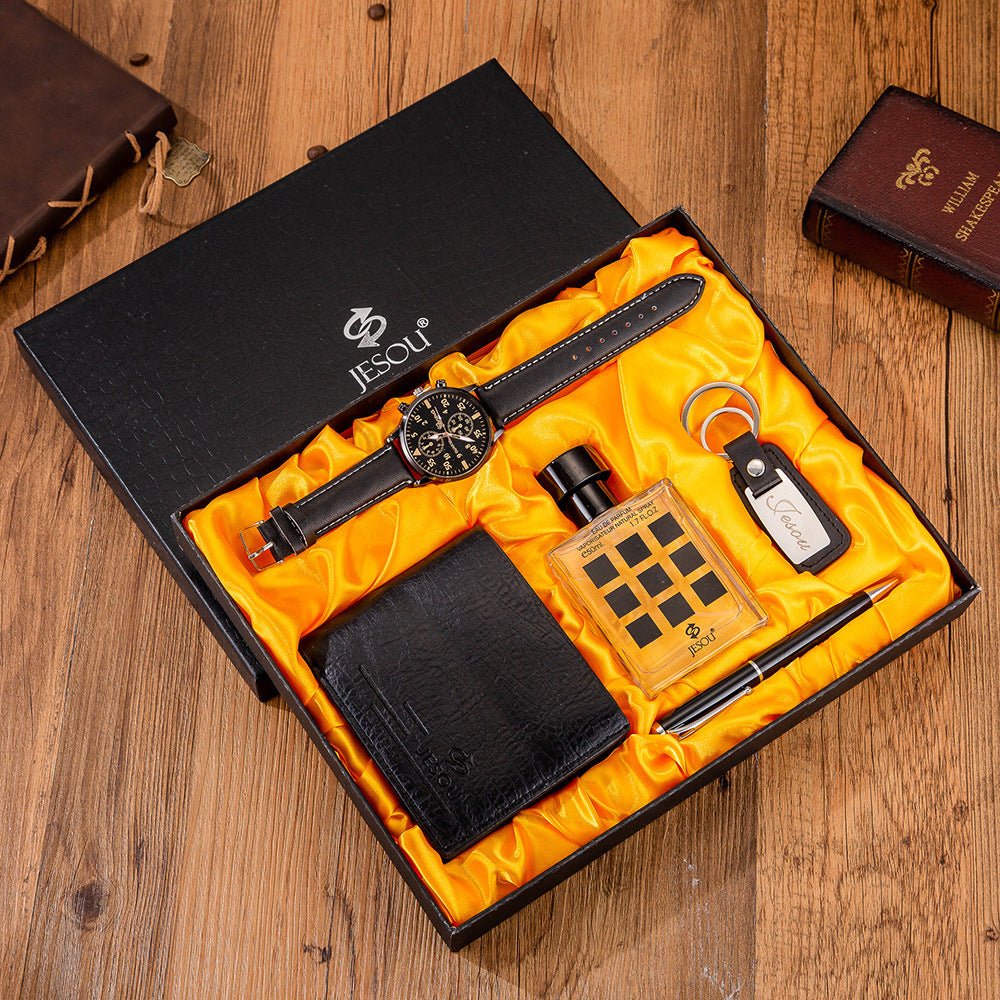 Exclusive Men's Gift Watch Set — Brown — Front View