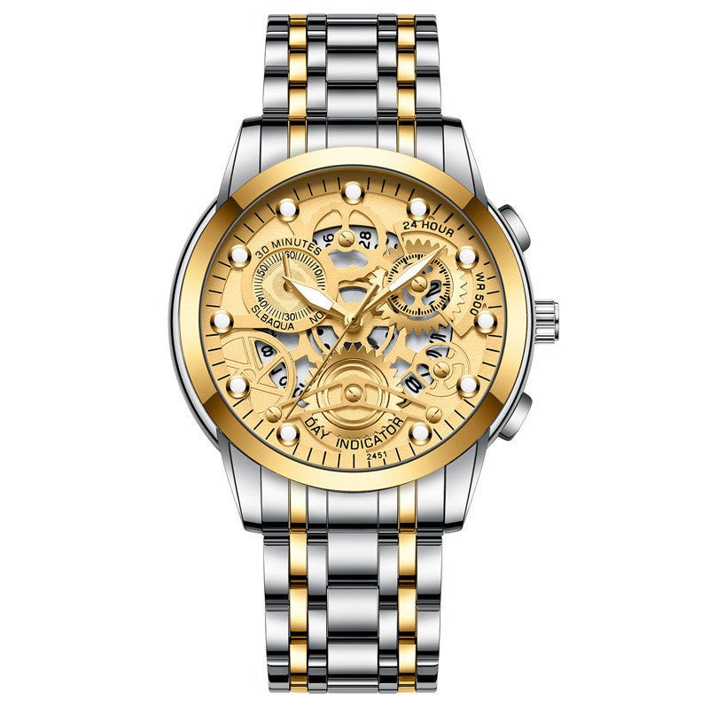 Exclusive Men's Hollow Non-mechanical Business Watch — Pure Black — Alternate View 7