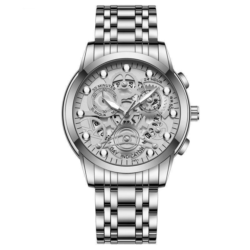 Exclusive Men's Hollow Non-mechanical Business Watch — Pure Black — Alternate View 8
