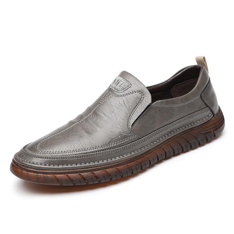 Exclusive Men's Leather Shoes — Black Four Seasons — Size 38 — Side View