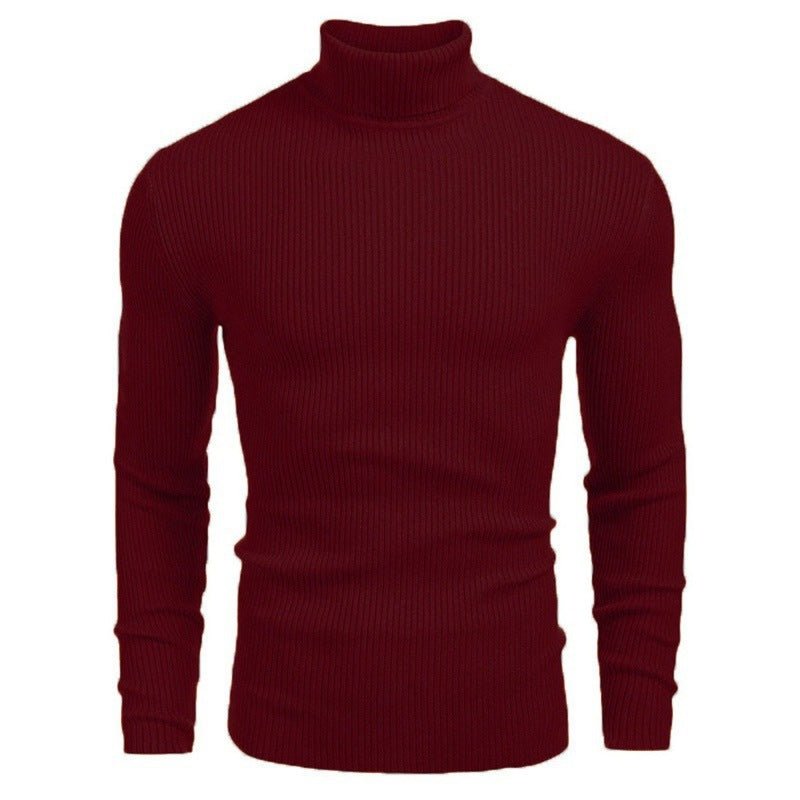 Exclusive Men's Slim-fit Turtleneck Long-sleeved Sweater — White — Size M — Alternate View 10