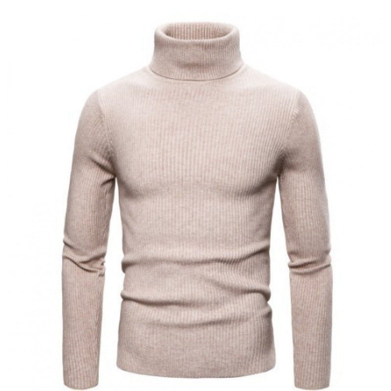 Exclusive Men's Slim-fit Turtleneck Long-sleeved Sweater — White — Size M — Alternate View 11