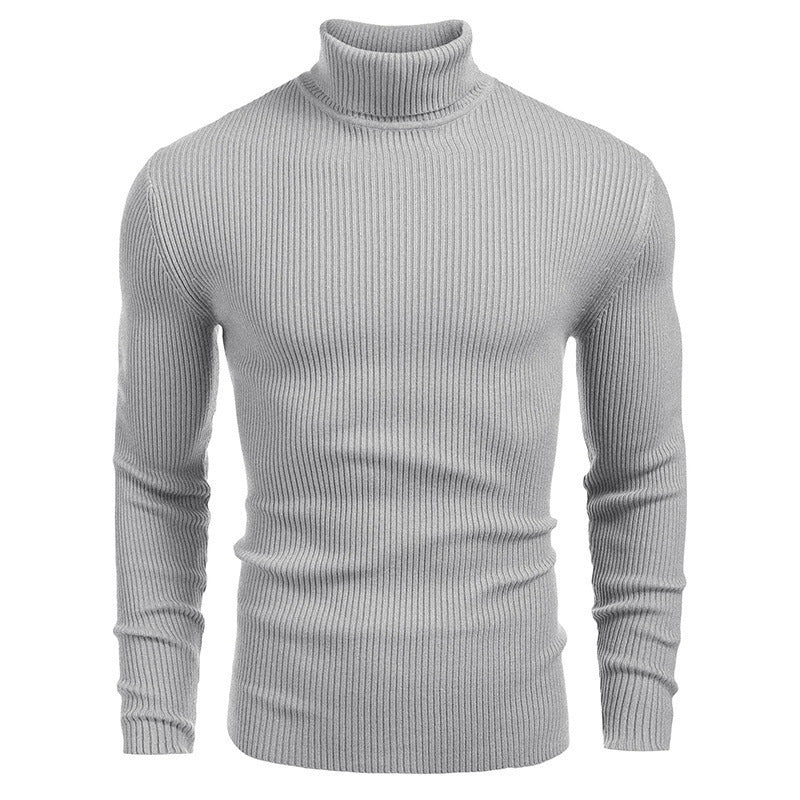 Exclusive Men's Slim-fit Turtleneck Long-sleeved Sweater — White — Size M — Alternate View 15