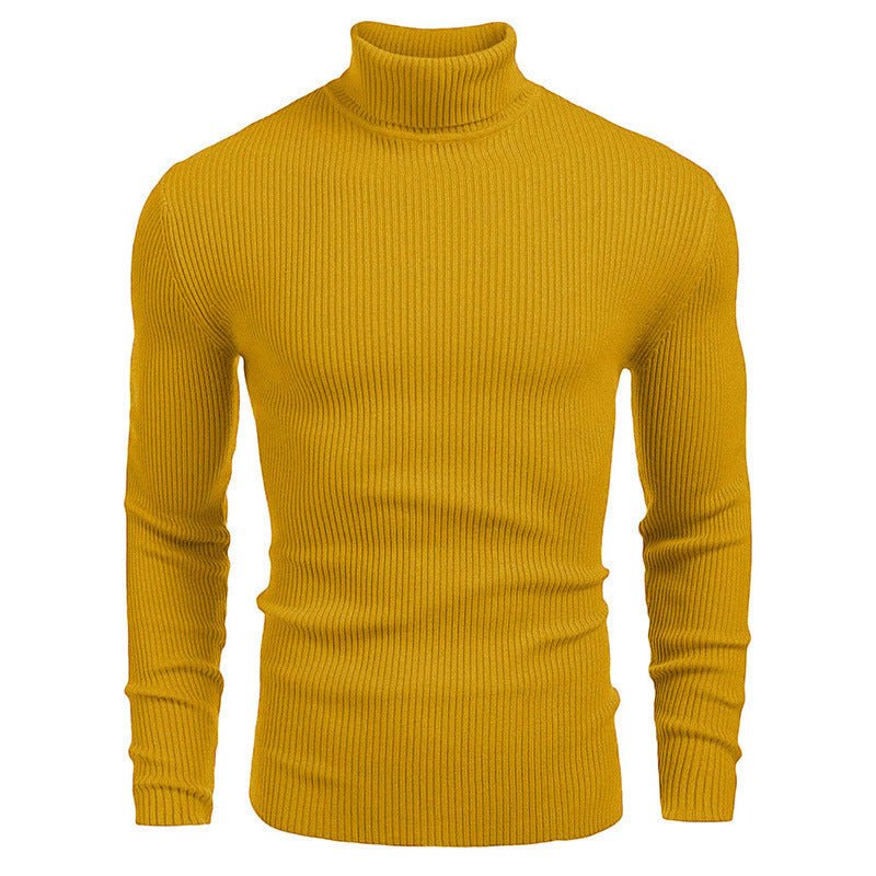 Exclusive Men's Slim-fit Turtleneck Long-sleeved Sweater — White — Size M — Alternate View 8