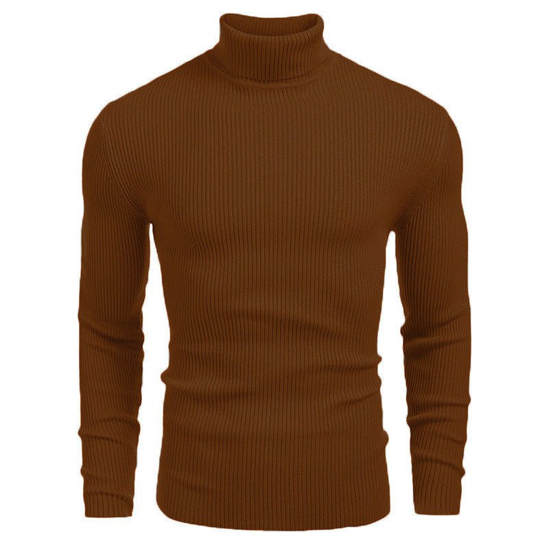 Exclusive Men's Slim-fit Turtleneck Long-sleeved Sweater — White — Size M — Alternate View 14