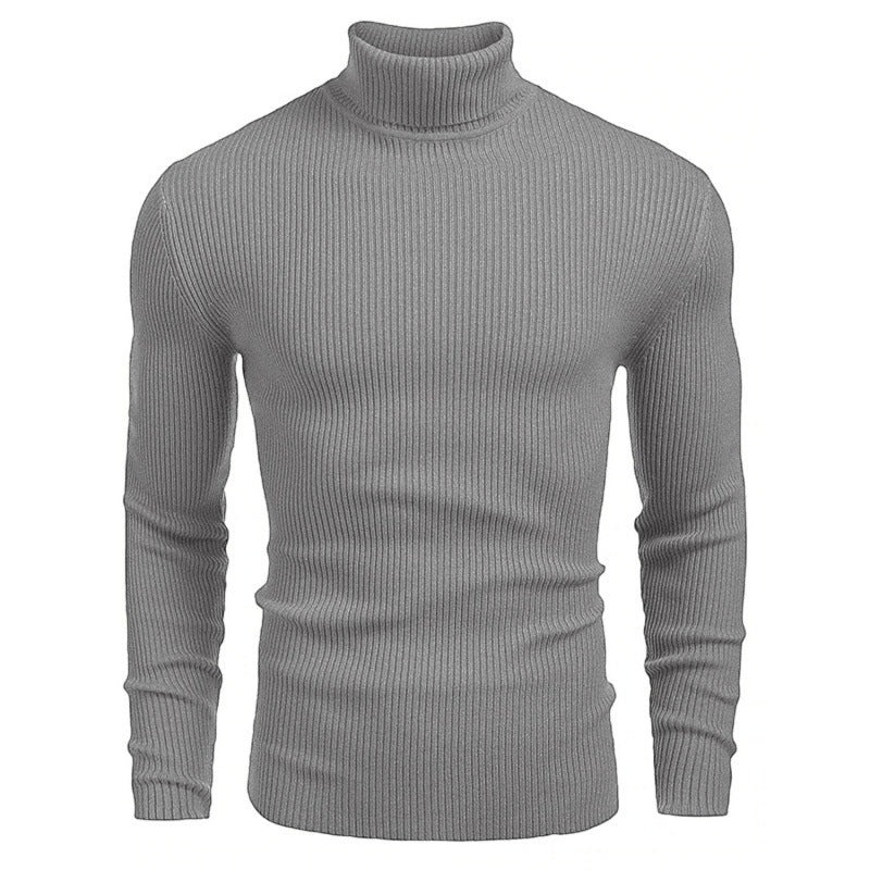 Exclusive Men's Slim-fit Turtleneck Long-sleeved Sweater — White — Size M — Alternate View 12