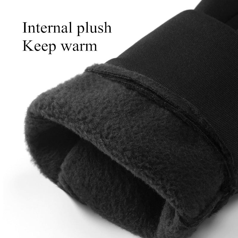 Exclusive Men's Waterproof Non-slip And Warm Touch Screen Cycling Gloves — Red — Back View