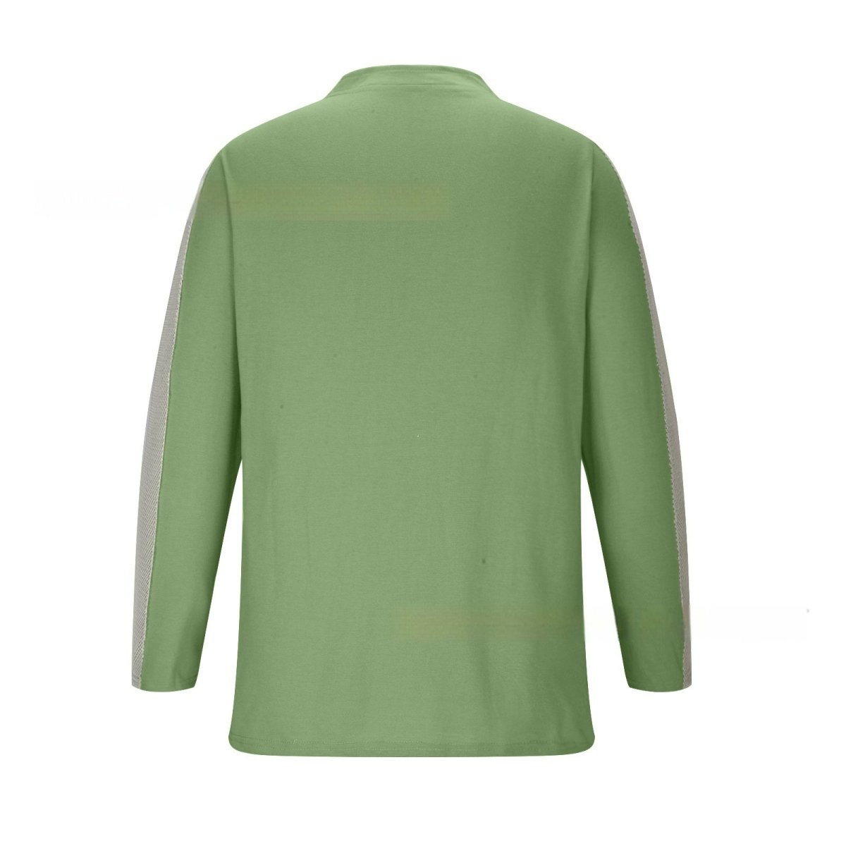 Exclusive Mesh Long-sleeved Solid Color Collar Top — Dark Gray — Size S — Detail View