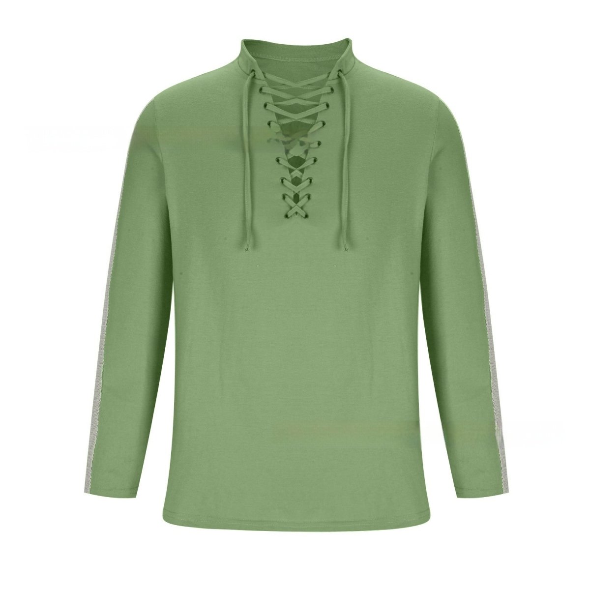 Exclusive Mesh Long-sleeved Solid Color Collar Top — Dark Gray — Size S — Alternate View 9