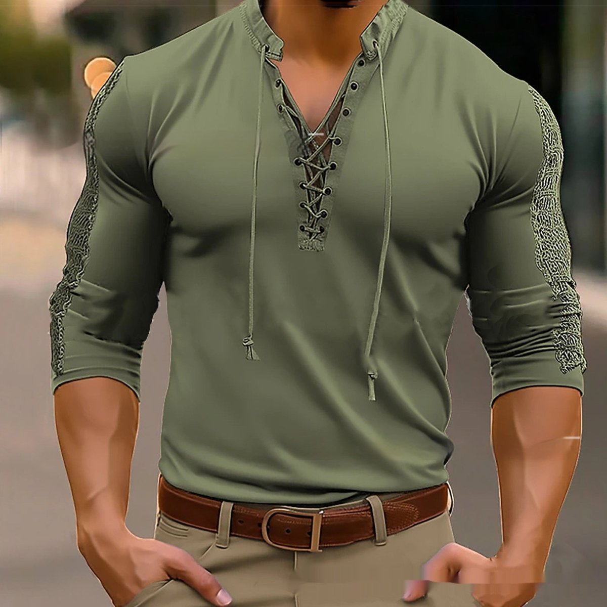 Exclusive Mesh Long-sleeved Solid Color Collar Top — Dark Gray — Size S — Side View