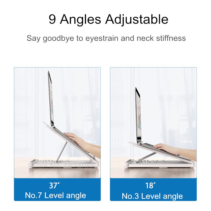Exclusive Multifunctional folding lifting laptop stand — White — Alternate View 9