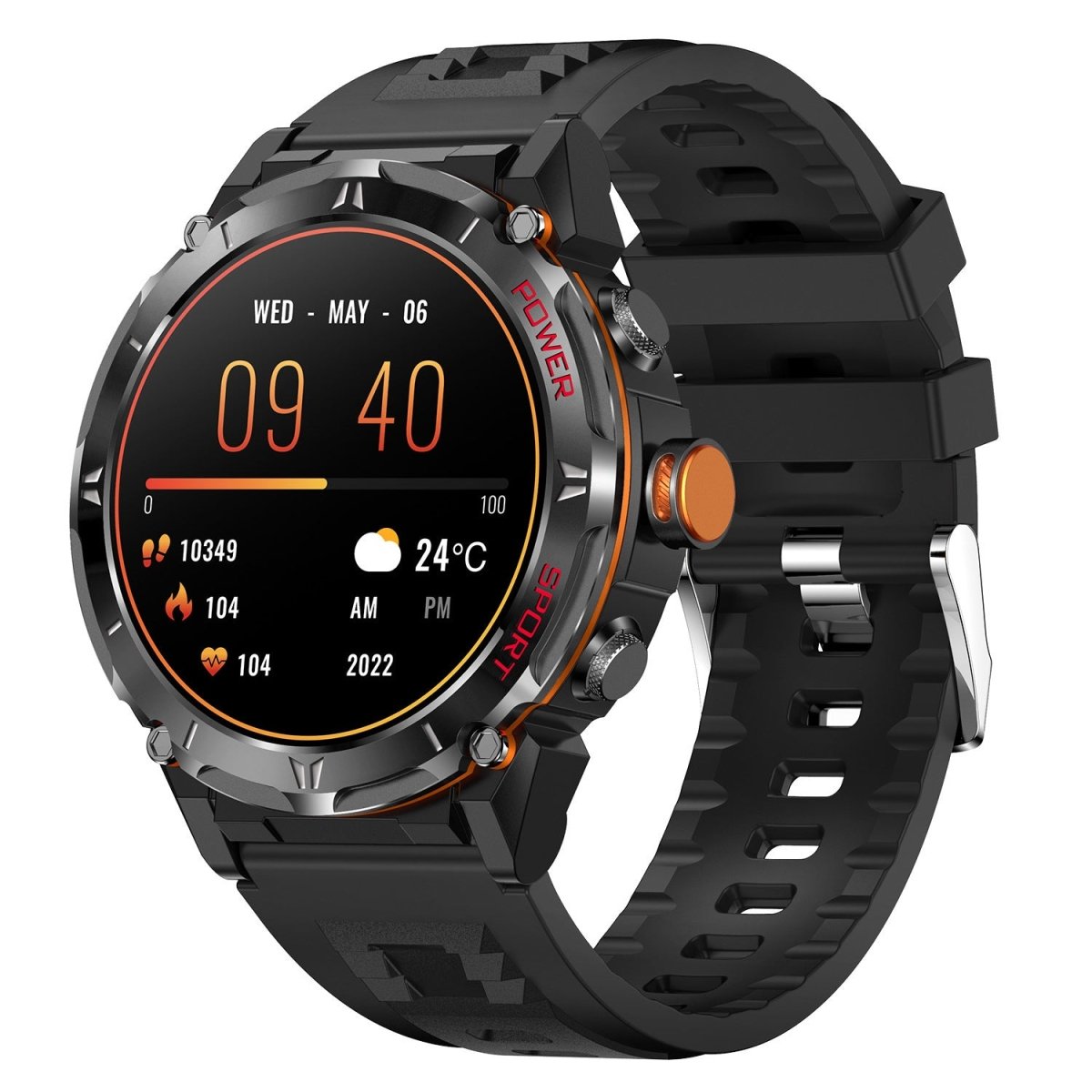 Exclusive New Y18 Smart Watch | Fitness & Tech On Your Wrist — Black — Back View