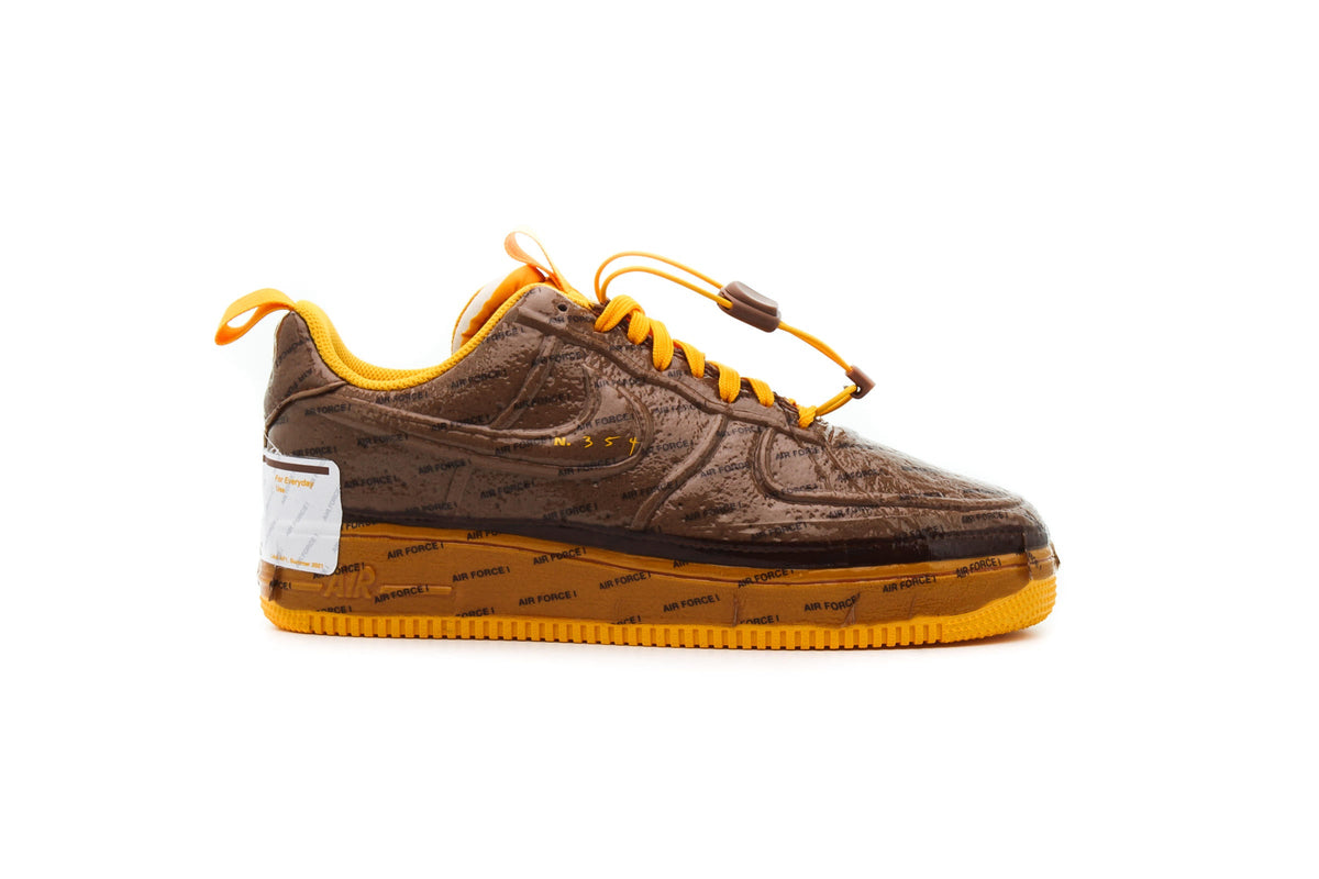 Exclusive Nike AIR FORCE 1 EXPERIMENTAL "ARCHAEO BROWN" — 3.5 — Front View