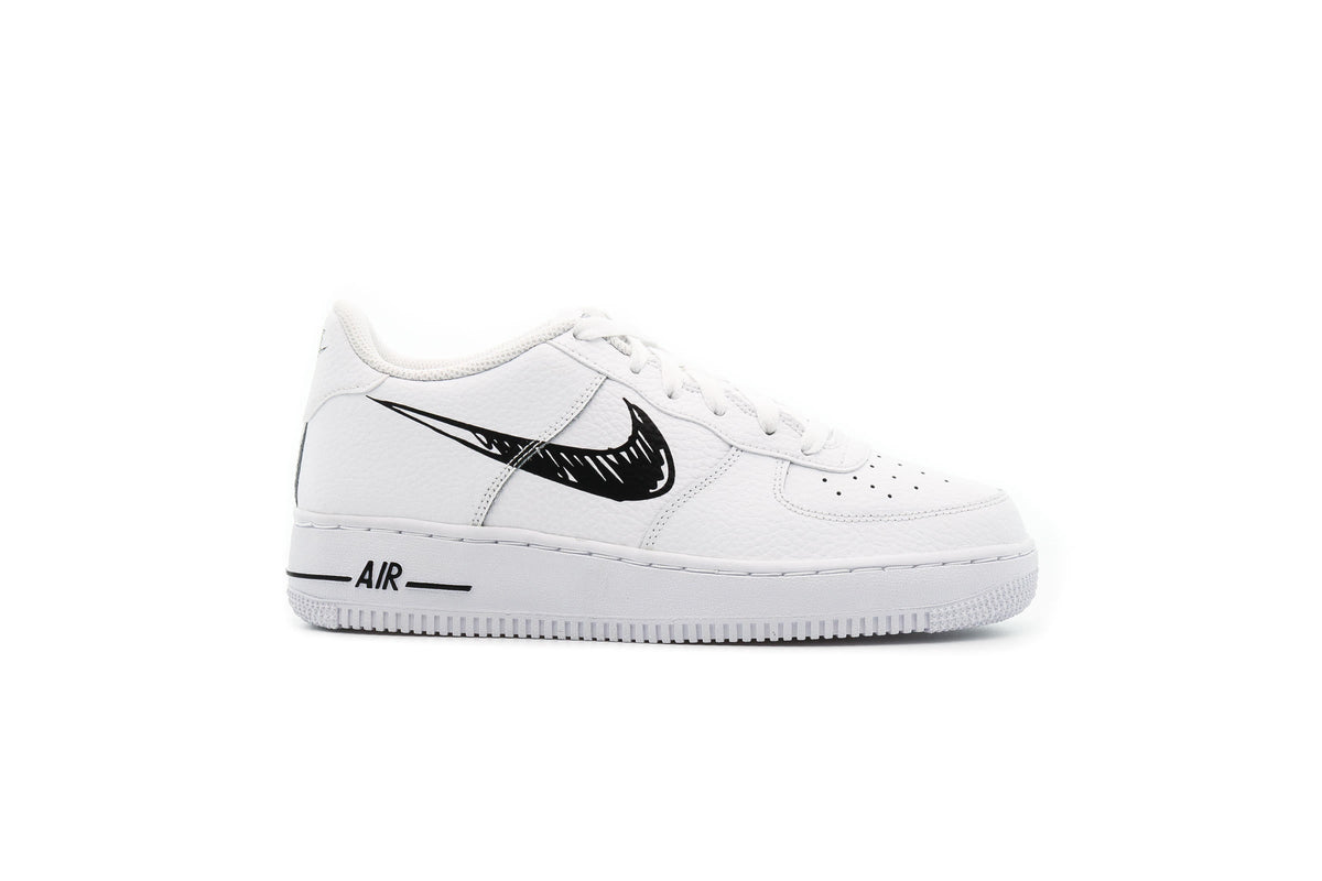 Exclusive Nike AIR FORCE 1 LOW GS "WHITE" — 3.5Y — Front View