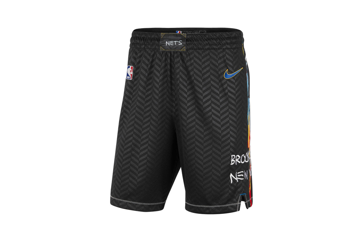 Exclusive Nike BROOKLYN NETS SHORT "BLACK" — 2XS — Front View
