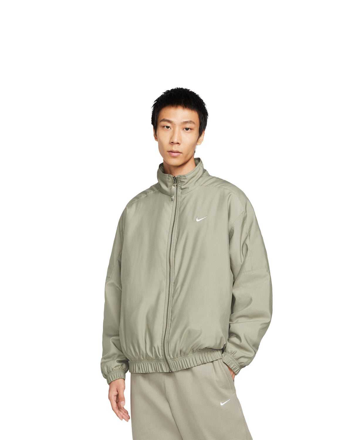 Exclusive Nike SOLOSWOOSH SATIN BOMBER JACKET — 2XS — Front View