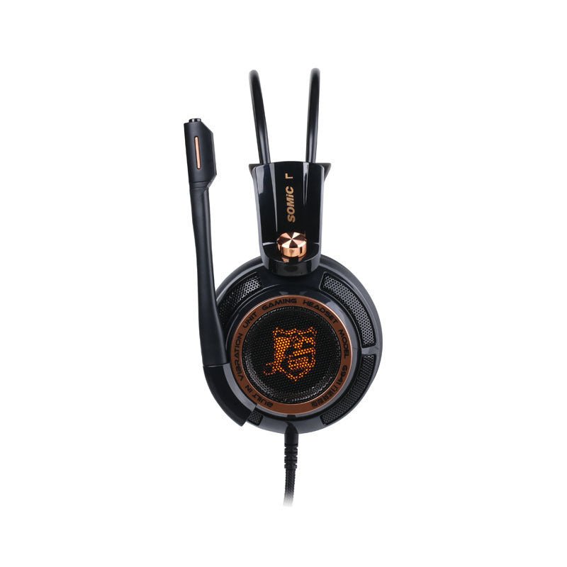 Exclusive Noise-Cancelling Headphones Headset Computer — Black — Side View