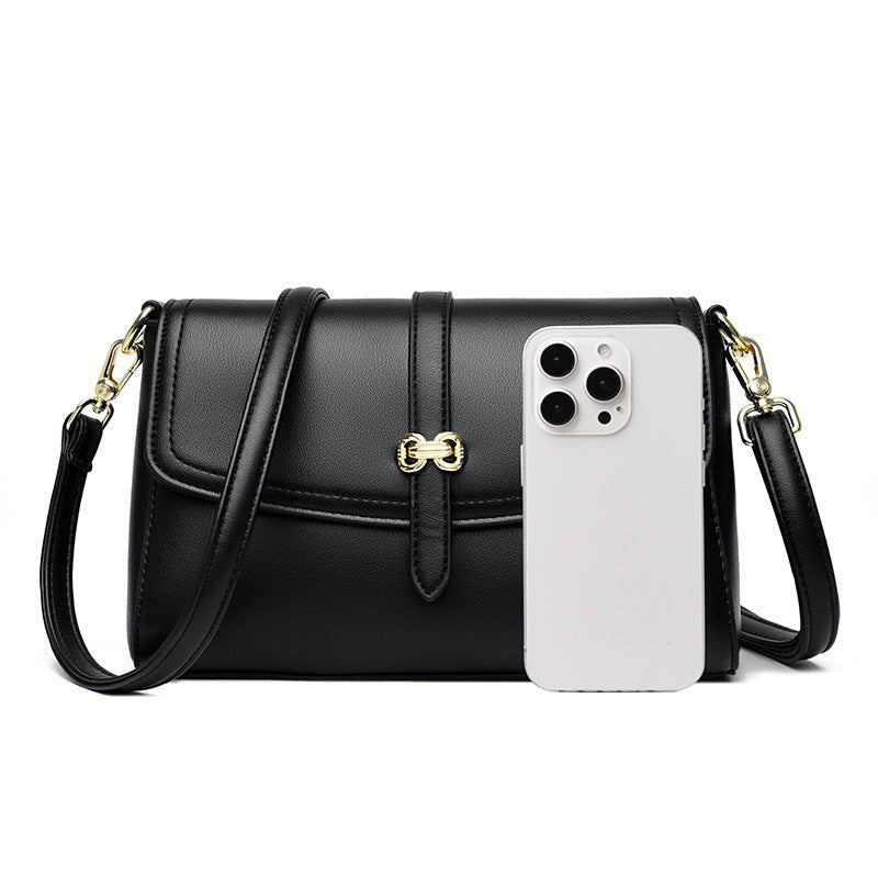 Exclusive One-shoulder Crossbody Fashion Women's Bag — Black — Detail View