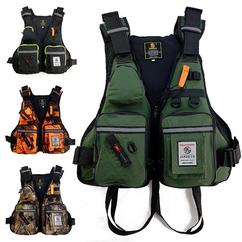 Exclusive Outdoor Multifunctional Life Vest — black — Front View