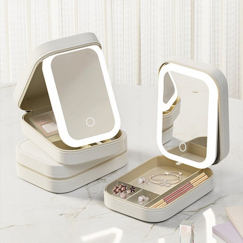 Exclusive Portable Makeup Organizer — Cherry Blossom Pink — Size USB — Front View