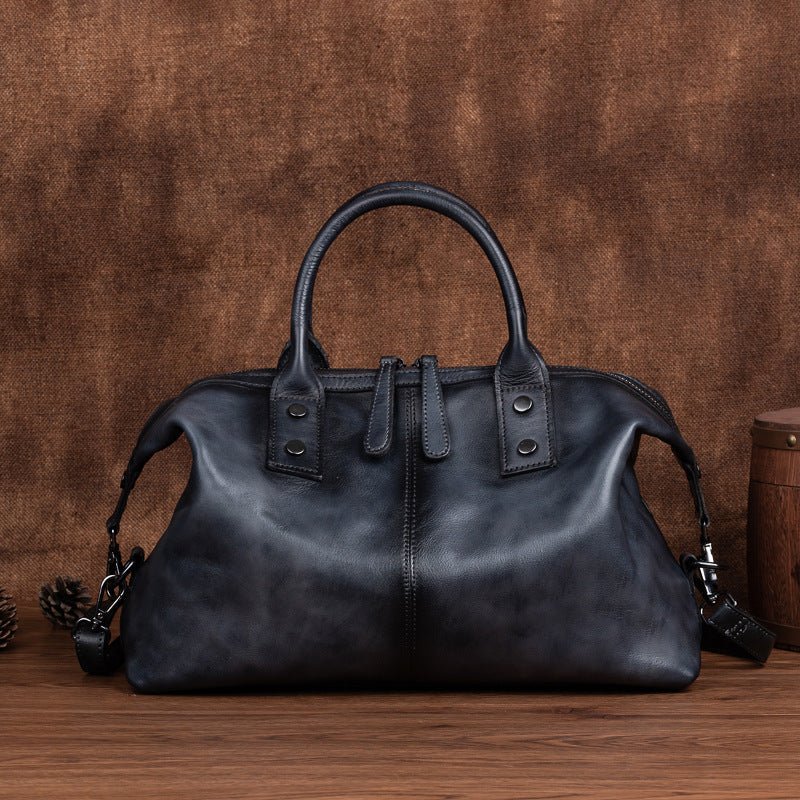 Exclusive Retro Cowhide Handbag | Vintage Leather Bag — Vintage coffee — Lifestyle View
