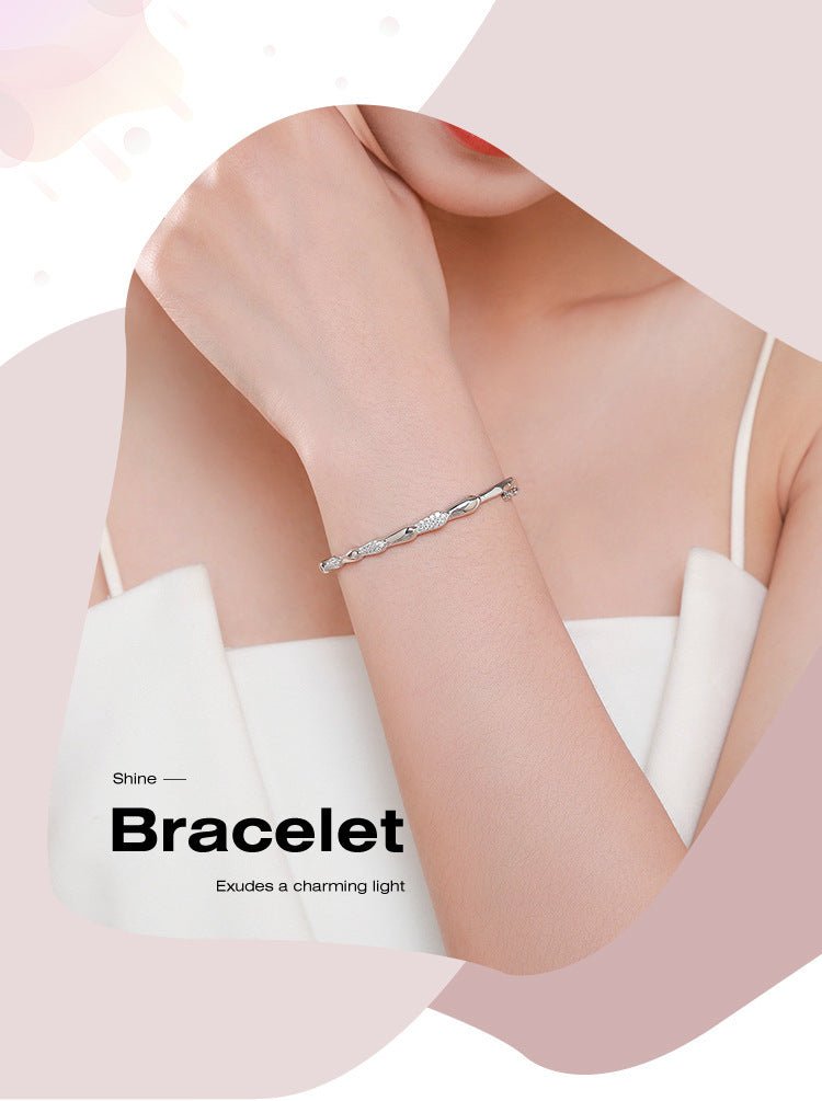 Exclusive S925 Sterling Silver Bracelet For Women — Silver — Size 16cm — Alternate View 7