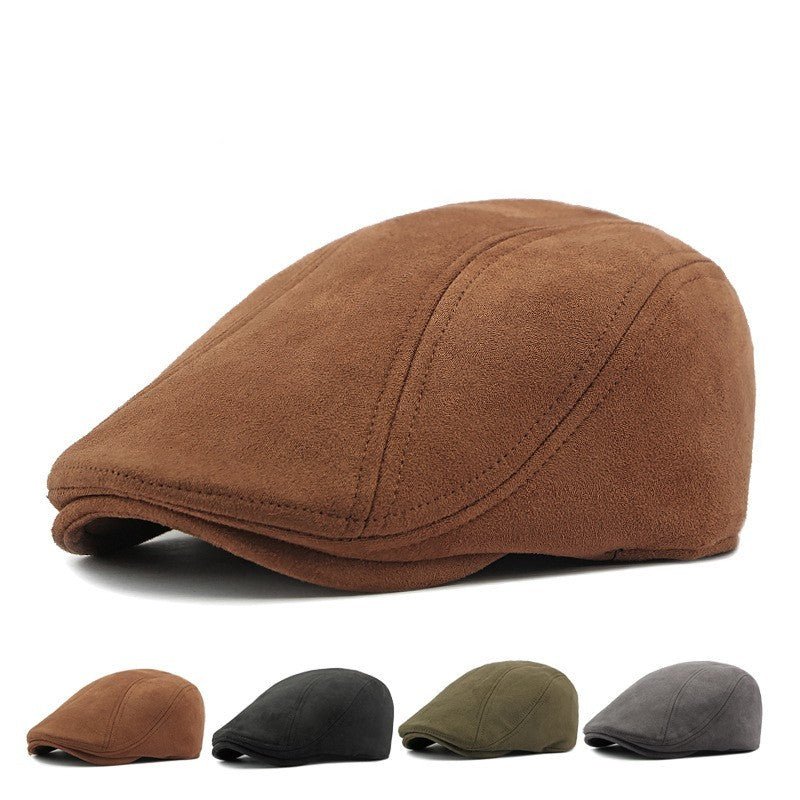 Exclusive Simple Light Board Suede Hat For Men And Women — Black — Size Free Size — Front View