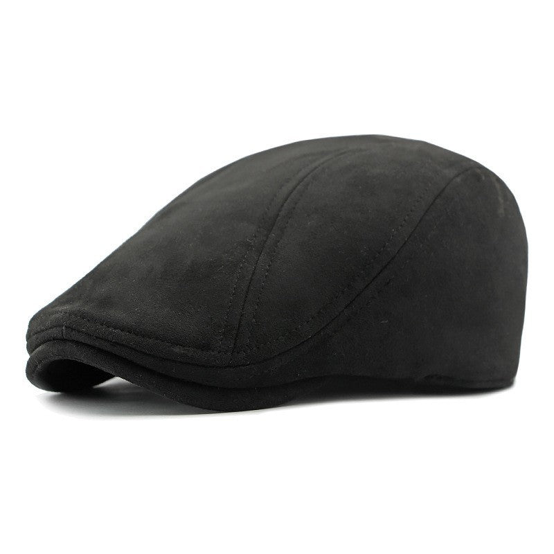 Exclusive Simple Light Board Suede Hat For Men And Women — Black — Size Free Size — Side View