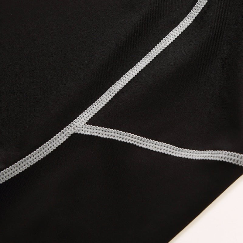 Exclusive Skull Print Long Sleeve Men's Workout Clothes — Black Skull — Size S — Alternate View 8