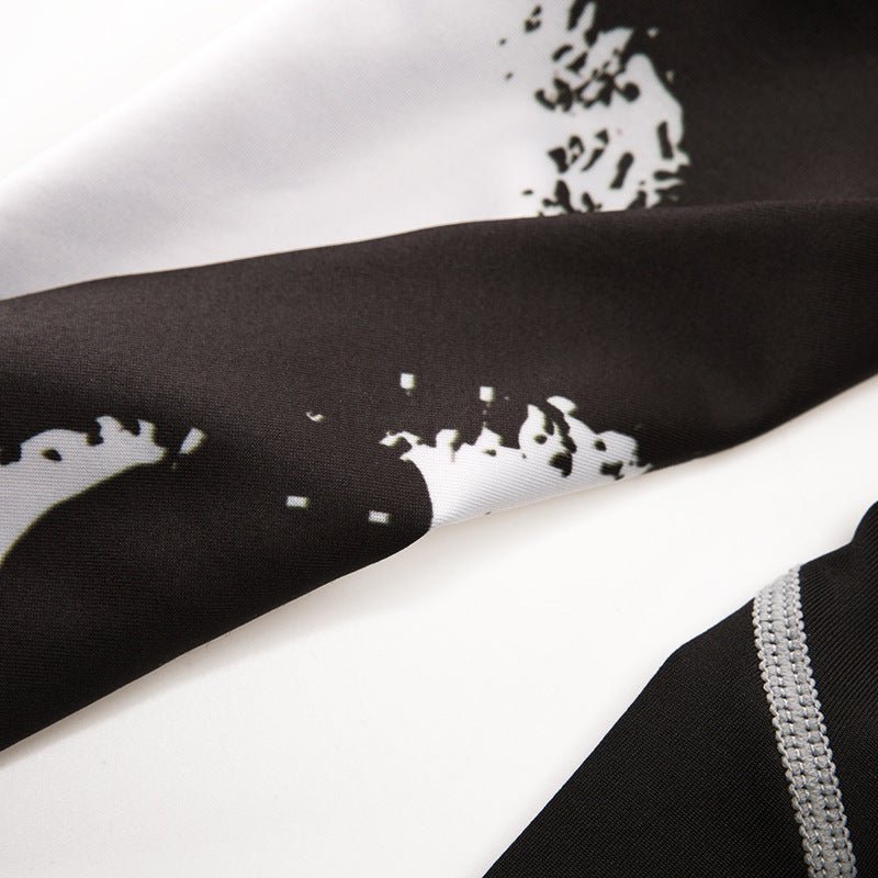 Exclusive Skull Print Long Sleeve Men's Workout Clothes — Black Skull — Size S — Alternate View 10