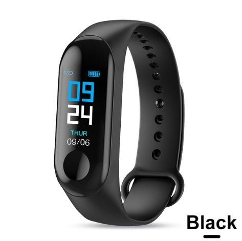 Exclusive Smart Bracelet Heart Rate And Blood Pressure Exercise Meter — Black — Side View