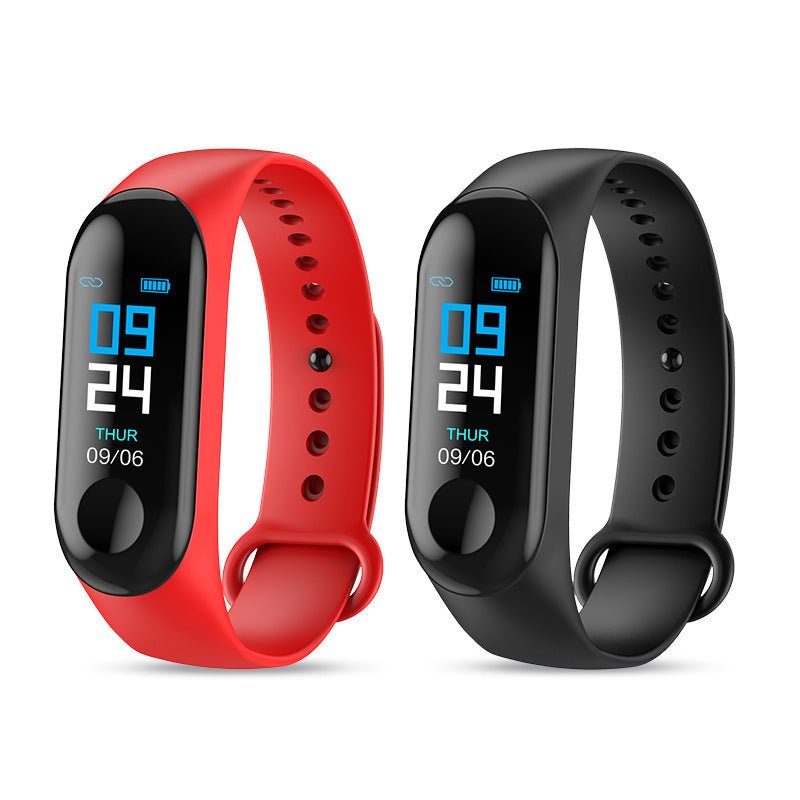Exclusive Smart Bracelet Heart Rate And Blood Pressure Exercise Meter — Black — Front View