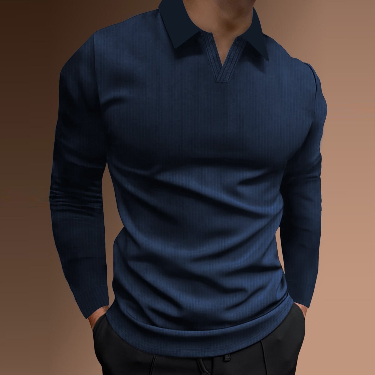 Exclusive Solid Color Fitness Business Casual Lapels Long Sleeve — White — Size S — Alternate View 9