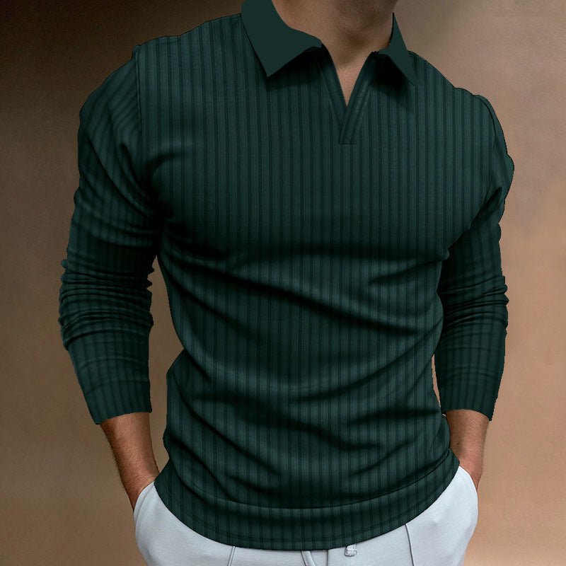 Exclusive Solid Color Fitness Business Casual Lapels Long Sleeve — White — Size S — Alternate View 8