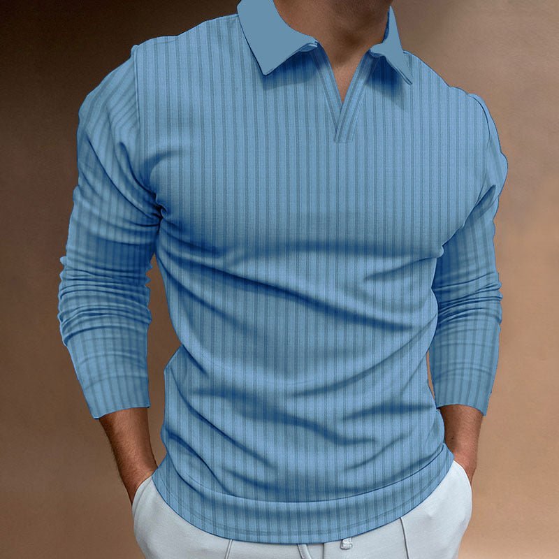 Exclusive Solid Color Fitness Business Casual Lapels Long Sleeve — White — Size S — Alternate View 10