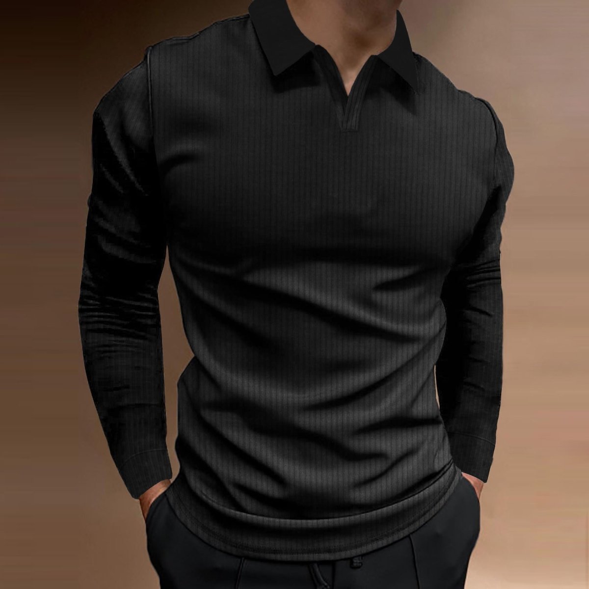 Exclusive Solid Color Fitness Business Casual Lapels Long Sleeve — White — Size S — Detail View