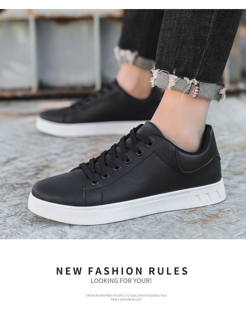 Exclusive Men's Casual PU Leather Shoes – Low-Top Flat Heel Everyday Sneakers — Dark Brown — Size 39 — Alternate View 9