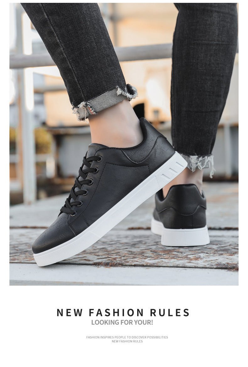 Exclusive Men's Casual PU Leather Shoes – Low-Top Flat Heel Everyday Sneakers — Dark Brown — Size 39 — Alternate View 10