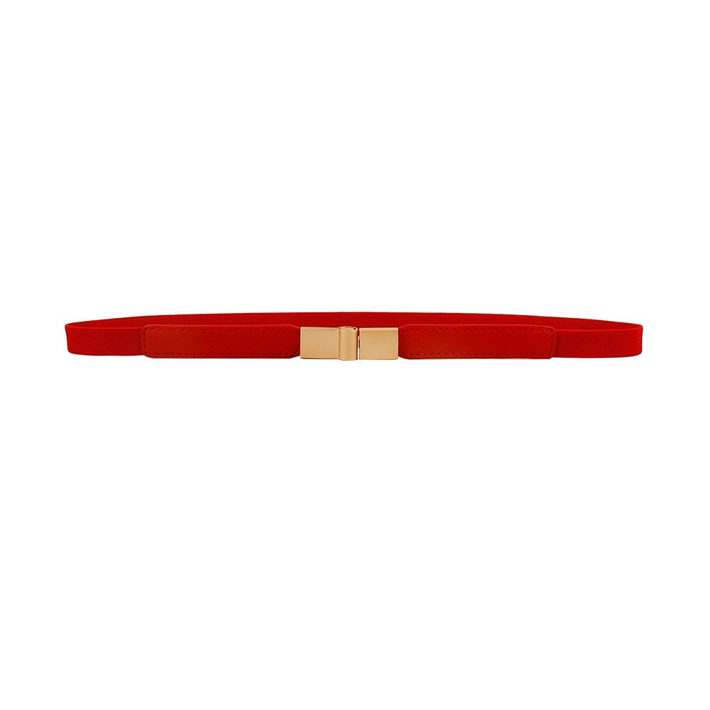 Exclusive Square Buckle Belt — Beige — Size 60to80cm — Top View