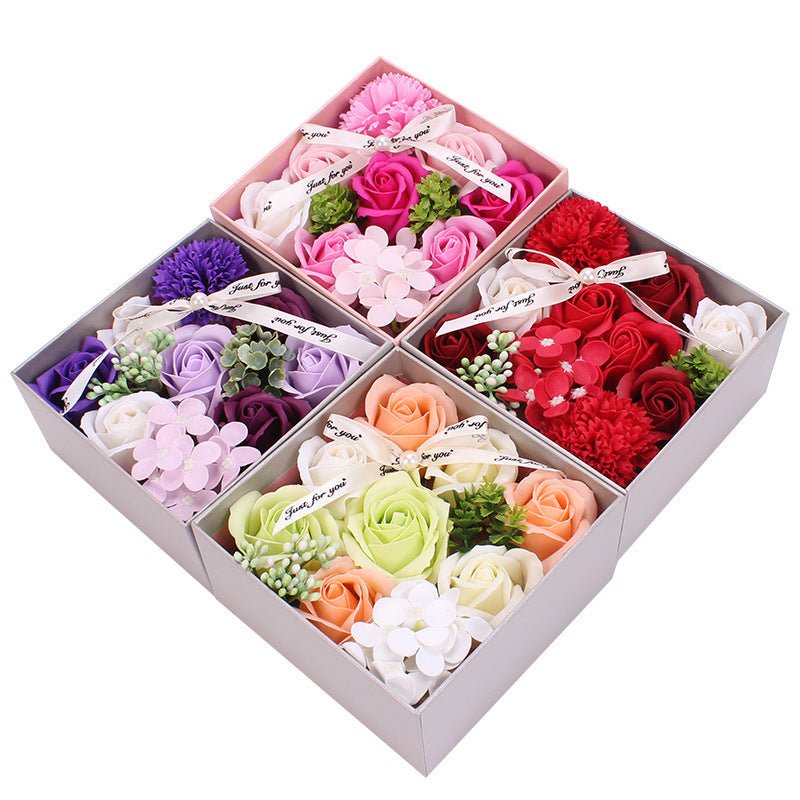 Exclusive Soap Flower Gift Box — Pink — Back View