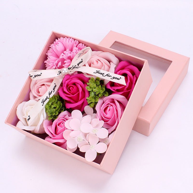 Exclusive Soap Flower Gift Box — Pink — Top View