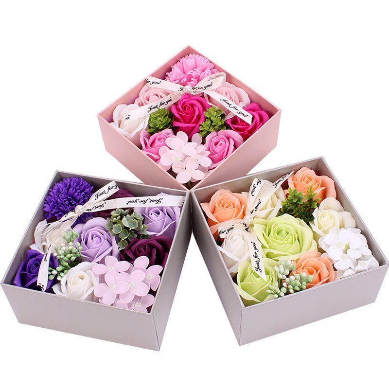 Exclusive Soap Flower Gift Box — Pink — Detail View