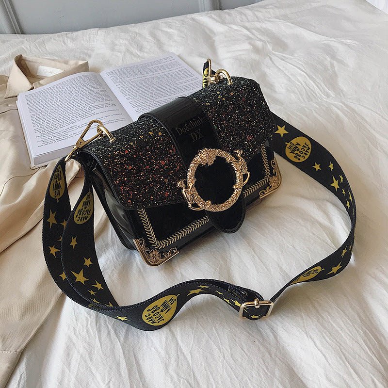 Exclusive Textured sequin crossbody shoulder bag — Wine Red — Lifestyle View
