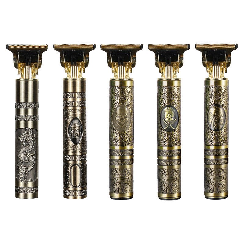 Exclusive Trim Electric Metal Hair Cutting Knife Clippers — Buddha Head — Side View