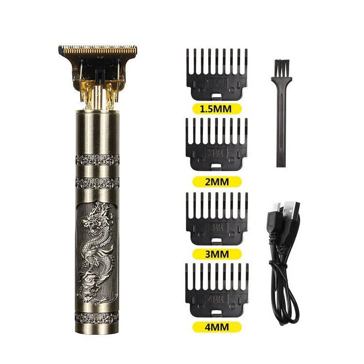Exclusive Trim Electric Metal Hair Cutting Knife Clippers — Buddha Head — Top View