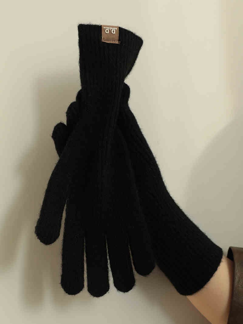 Exclusive Warm-keeping And Cold-proof Finger Touch Screen Gloves — Bordeaux Red — Size Free Size — Side View