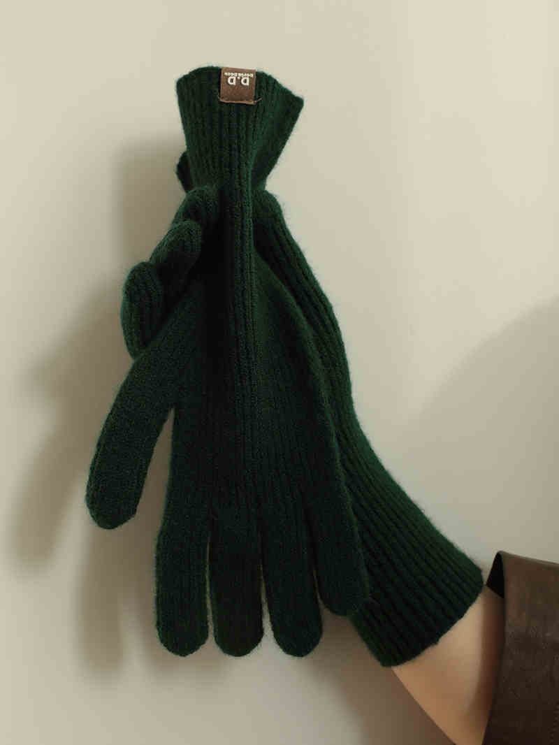 Exclusive Warm-keeping And Cold-proof Finger Touch Screen Gloves — Bordeaux Red — Size Free Size — Top View