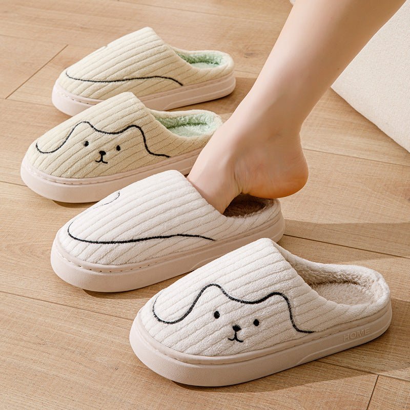 Exclusive Warm Plush Slippers — Pink — Size 36to37 — Front View