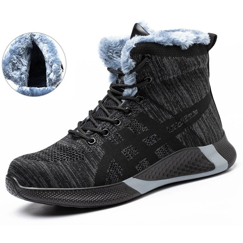 Exclusive Warm Thickened Breathable Lace-up Safety Shoes — Black Velvet — Size Size36 — Alternate View 10