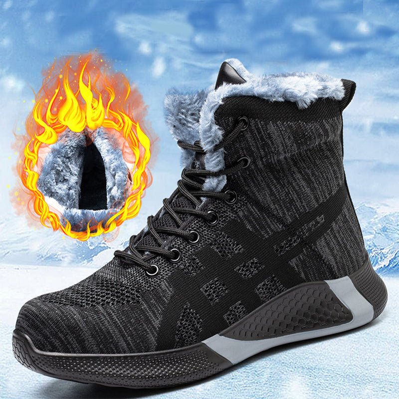 Exclusive Warm Thickened Breathable Lace-up Safety Shoes — Black Velvet — Size Size36 — Alternate View 13